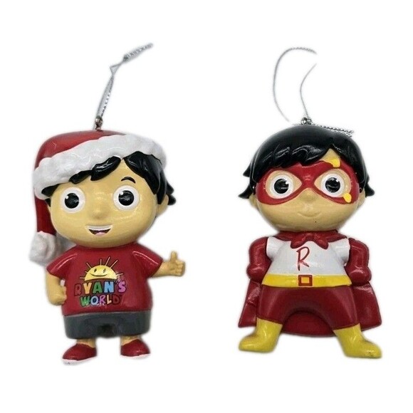 2 Ryans World Christmas Tree Ornaments Kurt Alder Holiday Decorations Kids Decor - Picture 1 of 14